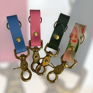 Durable‎ Leather/ Claw Clip Keychain**MIXED COLORS**